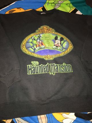 Disneyland Haunted Mansion Beware Of Hitchhiking Ghosts Goofy Mickey Sweatshirt