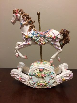 Vintage Musical Rocking Carousel Horse Ceramic Resin " My Favorite Things "