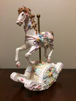 Vintage Musical Rocking CAROUSEL HORSE Ceramic Resin 