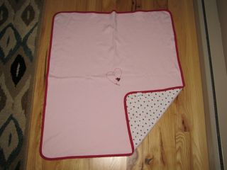 Vintage 2003 Gymboree Love Ladybug Baby Girl Cotton Swaddle Blanket Pink White