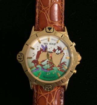 Vintage Looney Tunes Taz Musical Wristwatch By Armitron 1995