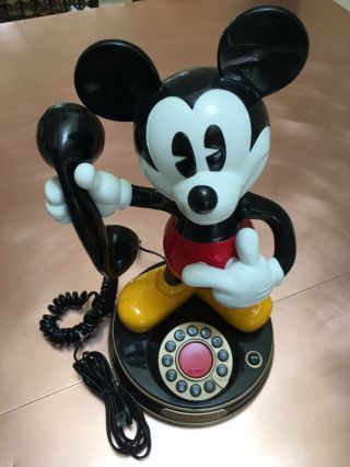 Vintage Disney Mickey Mouse 1997 Telemania Animated,  Talking Telephone -
