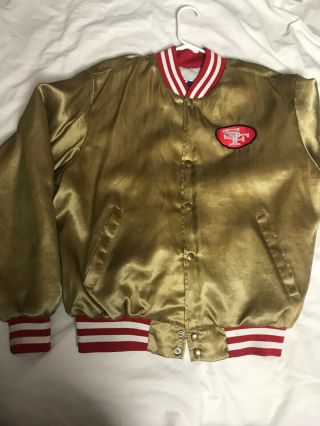 80’s Vintage Swingster San Francisco 49ers Gold Satin Jacket Men’s Large Euc