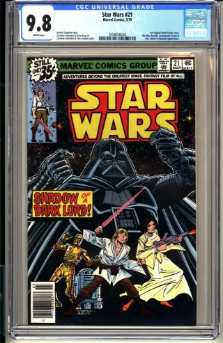 Star Wars 21 Cgc 9.  8 Wp Nm/mt Vol 1 Marvel 1979 Infantino 1st Solo Darth Vader