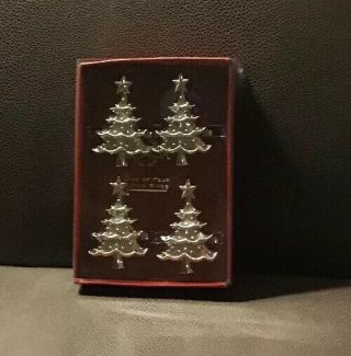 Lenox Holiday Noel Set Of 4 Silver Colored Christmas Tree Napkin Rings