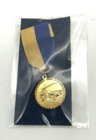 Vintage Bsa Boy/cub Scouts " Pinewood Derby " Medal Award Gold Medal