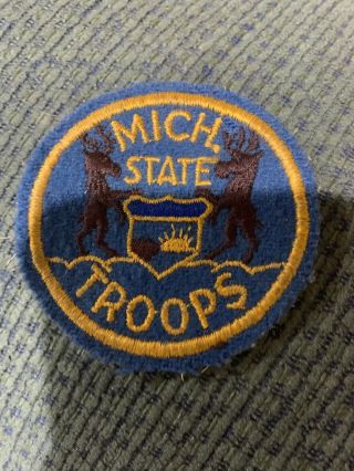 Older Felt Michigan State Troops Police Patch