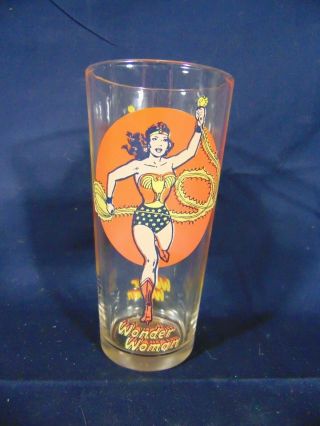 Vintage 1976 Wonder Woman Pepsi Collector Glass Series Hero Drinking Vgc