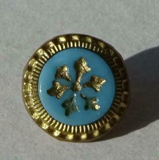 Vintage Waistcoat Button With Blue And Gold Center