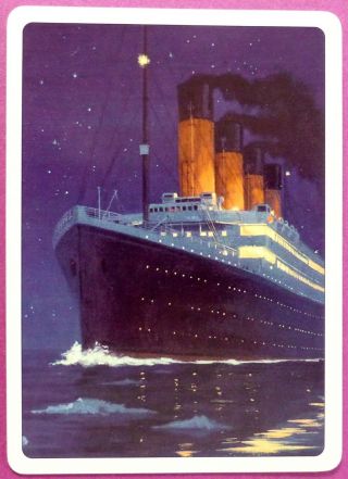Swap Card.  The Titanic.  Steam Ship,  White Star Line.  Piatnik.  Wide
