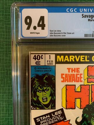 The Savage She - Hulk 1 Marvel Comics 1980 CGC 9.  4 First Appearance NM 1st App. 2