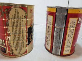 TWO Vintage HILLS BROS 2 Pound Metal Coffee Cans 2
