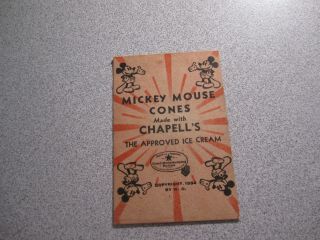 Rare 1934 Mickey Mouse Cones Chapell 
