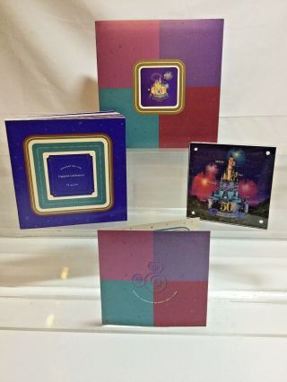 Rare Disneyland 50th Anniversary Press Event Invitation Gift Hologram Block Book