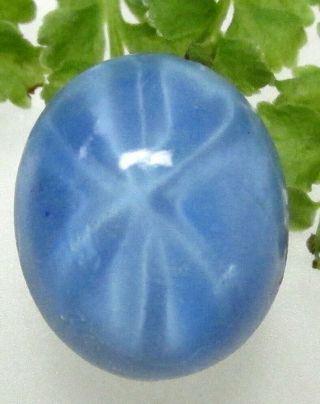 Gorgeous Vintage Powder Blue Glass Button W/ Faux Star Sapphire C91