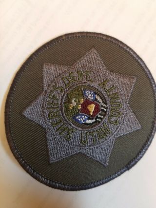 Police Utah County Sherriff Vintagetactical Green Grey Patch 3.  25 " Rare