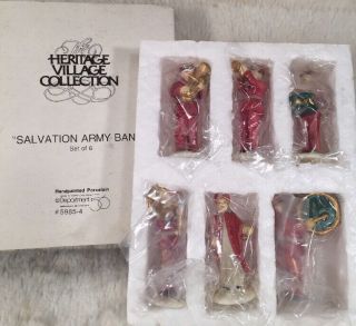 Dept 56 " Salvation Army Band " Set Of 6 Conductor Has Wand Retired