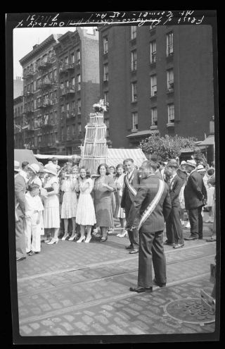 1931 Feast Of Our Lady Mt Carmel Manhattan Nyc York Old Photo Negative 745b