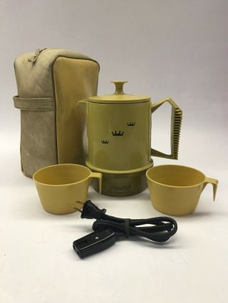 Vintage Regal Poly Perk Coffee Maker Pot Avocado Green 2 - 4 Cup Percolator W/cord