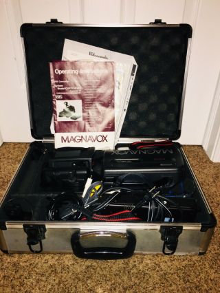 Vintage Magnavox Movie Maker Vhs Video Camera - Hard Case & Accessories Cvk315av01