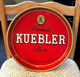Vintage Kuebler Beer - Brewing Co 13 " Metal - Tin Litho Tray Easton Pa