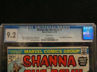 MARVEL COMICS SHANNA THE SHE - DEVIL 1 CGC GRADED 9.  2 FIRST APPEARANCE OF SHANNA 2