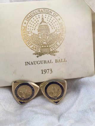Inaugural Ball Cuff Links 1973 Richard Nixon Spiro Agnew