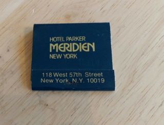 Vintage Matchbook Hotel Parker Meridien York West 57th Street Nyc Collector