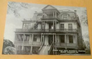 Old Mt.  Mount Pleasant Pa.  Henry Clay Frick Memorial Hospital Postcard