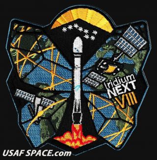 Authentic Iridium Next Launch - 8 - Spacex Falcon 9 Usaf Vafb Comm Satellite Patch