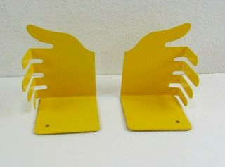 Yellow Metal Hand Bookends (t - 1)