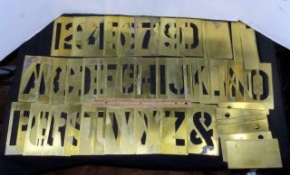 Vintage Adjustable 4 " Brass Stencils Lockedge W/ Letters Numbers & Others Reese