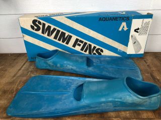 Vintage Aquanetics Swim Fins By White Stag Size 10 - 12 Made In Usa