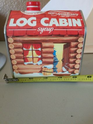 Vintage Log Cabin Syrup Tin Can 100th Anniversary 1887 - 1987