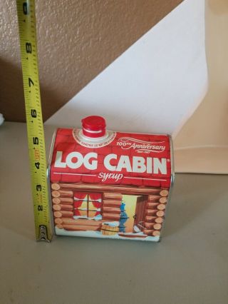 Vintage Log Cabin Syrup Tin Can 100th Anniversary 1887 - 1987 2