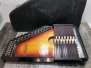Vintage 15 Chord 36 String Chromaharp Autoharp With Case And Tuning Tool