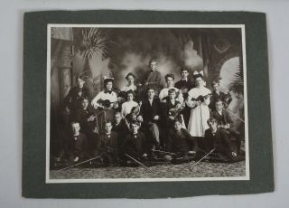 Vintage Silver Gelatin Print Photo Music Violin Class Teacher Students 1900s