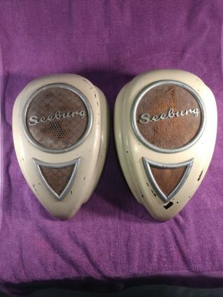 Two Seeburg Teardrop Jukebox Speakers For Restoration.
