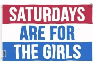 Saturdays Are For The Girls Flag 3’x5’ Banner Fast Ship Blue Pink Anley