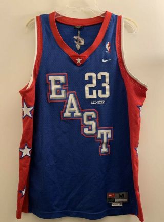 Vintage Nike Nba 2004 All Star East Lebron James 23 Cleveland Cavs Jersey Med