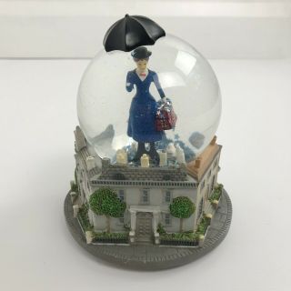Disney Mary Poppins Glass Snow Globe Blue Broadway Musical Movie Collectible