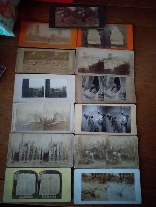 13 Vintage Victorian Stereograph Photo Cards Some Homemade