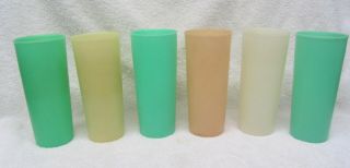 6 Tupperware Pastel Texture 16 Oz Tumblers 107 Cups Drinking Glasses Sz G