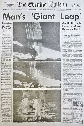 Man On The Moon Apollo 11 July 21 1969 Armstrong Aldrin Space Newspaper Nixon
