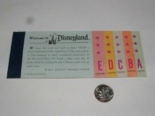 Rare Vintage Disneyland A To E Ticket Book 5 Of 5 Tix,