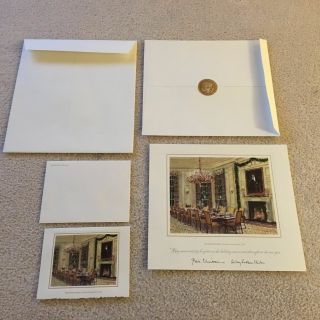 1998 White House Christmas Large & Small Cards - President Bill & Hillary Clinton