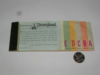 Rare Vintage Disneyland A To E Ticket Book 12 Of 15 Tix,