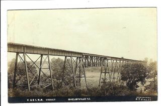 Shelbyville Illinois Rppc Real Photo Postcard Railroad Bridge C&ei