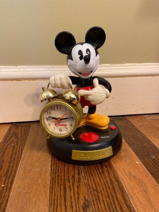 Mickey Mouse Animated Talking Alarm Clock Disney Old - Fashioned Alarm Sound