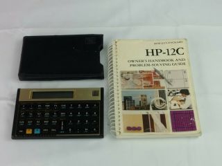 Vtg Hewlett Packard Hp - 12c Financial Programmable Calculator,  Handbook Guide